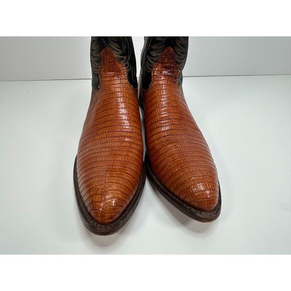 Vintage J Chisholm Lizard Western Cowboy Boots Women's Size 10 M Made in USA - Picture 5 of 10